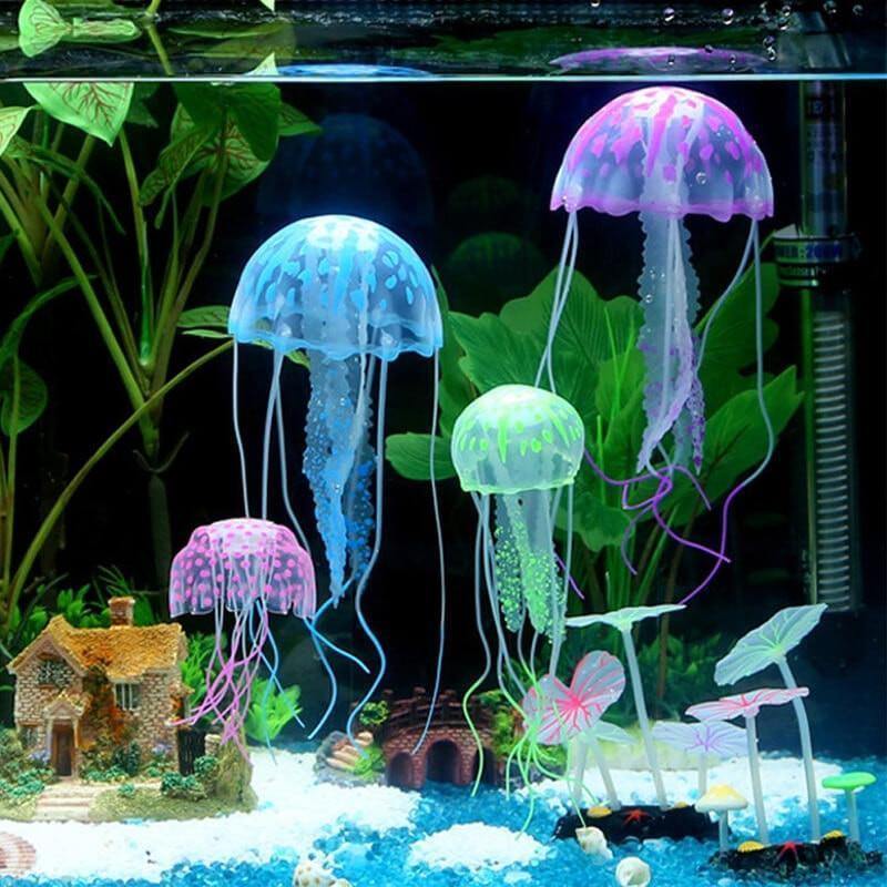 Leuchtende Quallen-Aquariumdekorationen – 5er-Set | Realistisch, sicher und magisch