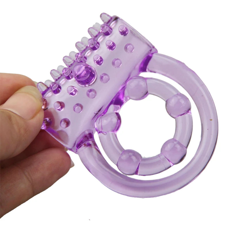 Vibrating Rabbit Cock Ring for Couples | Double Ring Delay, Clitoral Stimulator, Strong Vibrations, Stretchy Silicone, Battery Powered