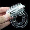 Vibrating Rabbit Cock Ring for Couples | Double Ring Delay, Clitoral Stimulator, Strong Vibrations, Stretchy Silicone, Battery Powered