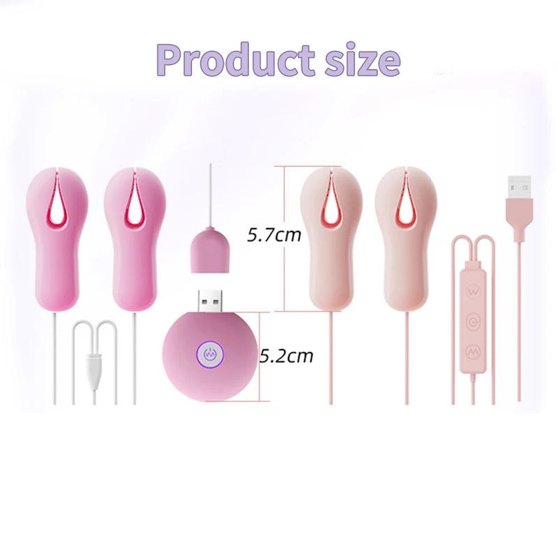 Elektrischer Nippelklemmenvibrator mit 10 Modi für Frauen – Brustmassagegerät, einstellbarer Druck, über USB wiederaufladbar, Bondage- und sensorischer Spielstimulator