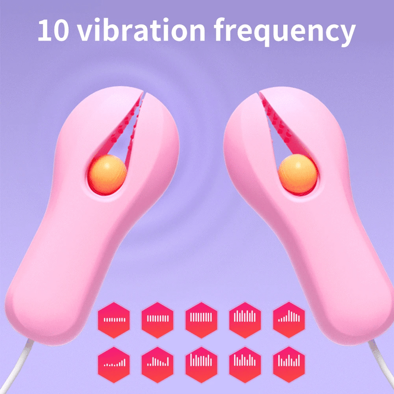 Elektrischer Nippelklemmenvibrator mit 10 Modi für Frauen – Brustmassagegerät, einstellbarer Druck, über USB wiederaufladbar, Bondage- und sensorischer Spielstimulator
