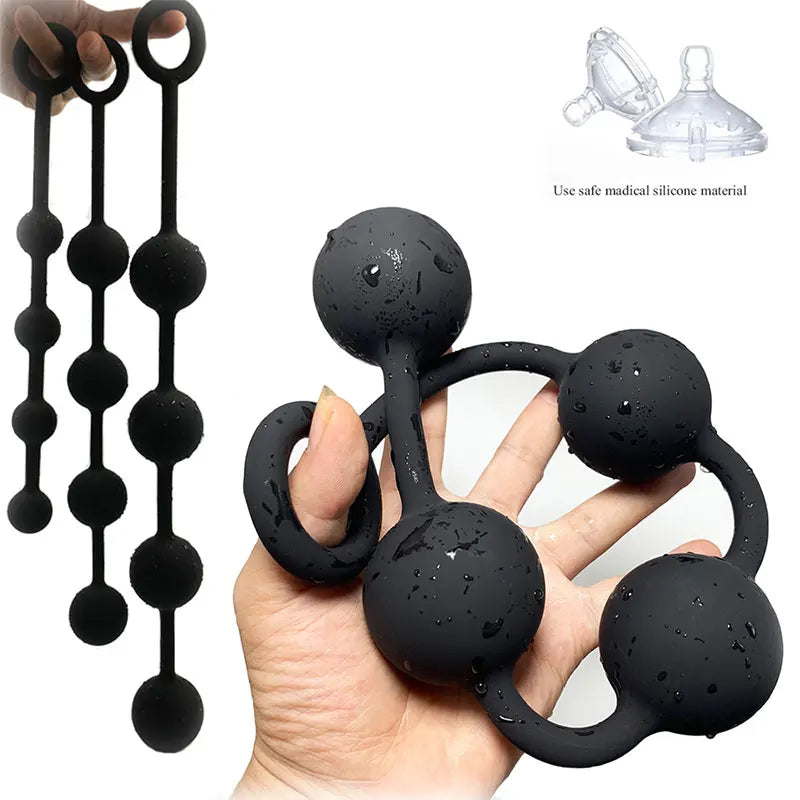 Dream Birds Silicone Anal Beads – Flexible Butt Plug & Dilator for Beginners & Advanced | S/M/L Sizes, Waterproof, Body-Safe Sex Toy for Adults